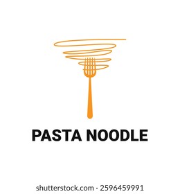 pasta noodle logo design concept idea with fork