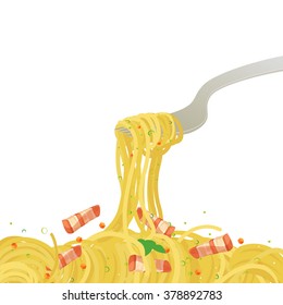 Pasta noodle menu vector