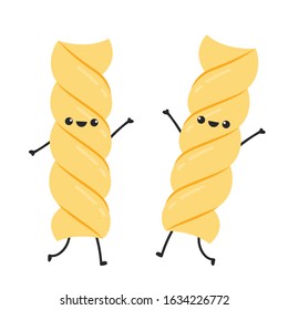 Pasta noodles character design. Pasta noodles on white background. 