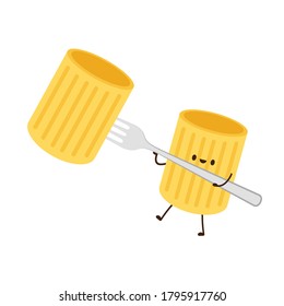 Pasta noodles character design. Pasta noodles on white background. 