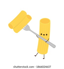 Pasta noodles character design. Pasta noodles on white background. 