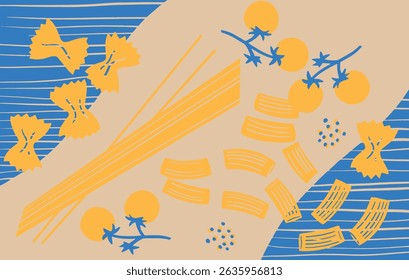 Pasta Noodles Cooking Illustrations Food
