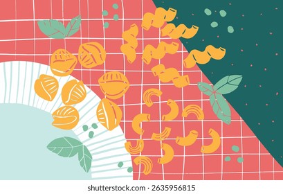 Pasta Noodles Cooking Illustrations Food