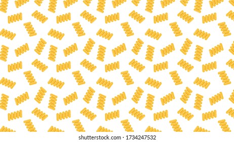 Pasta noodles pattern wallpaper on a white background.  