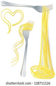 Pasta on fork