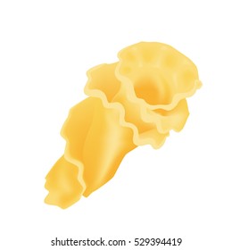 Pasta on white background, bells