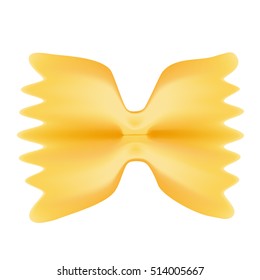 pasta on white background, butterfly