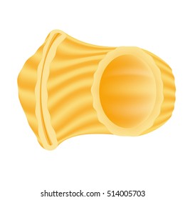 pasta on a white background, snail