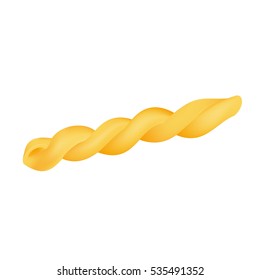 Pasta on white background, twins, pigtail