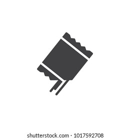 Pasta in the package icon vector, filled flat sign, solid pictogram isolated on white. Spaghetti bag symbol, logo illustration.