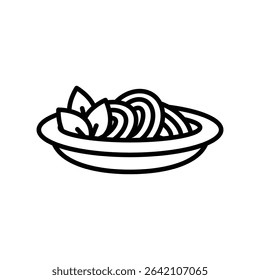 pasta plate icon vector design template simple and clean