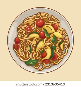 Pasta Primavera. Popular American pasta dishes.