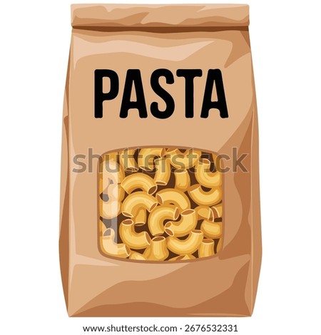 Pasta product packaging isolated vector illustration on white background