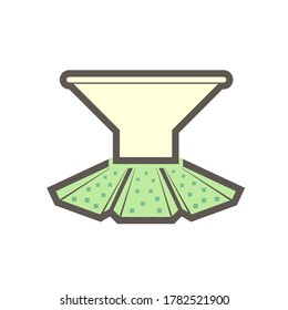 Pasta production line in food processing industry vector icon design on white background.