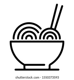 Pasta ramen icon. Outline pasta ramen vector icon for web design isolated on white background