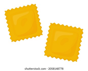 Pasta ravioli. Italian pasta cartoon illustration isolated on white background.