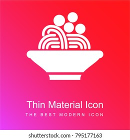 Pasta red and pink gradient material white icon minimal design