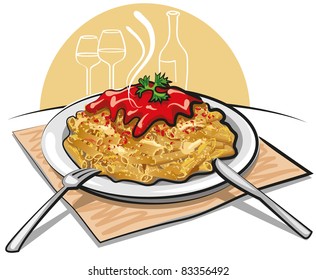 pasta with sauce