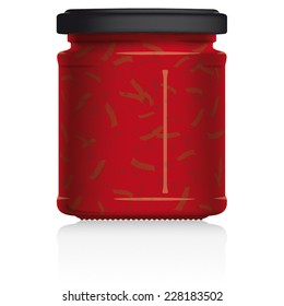 Pasta Sauce Jar vector visual illustration, Drawn with mesh tool. Fully adjustable & scalable.