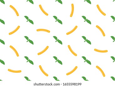 Pasta seamless pattern. Italian spaghetti. Vector illustration