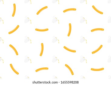 Pasta seamless pattern. Italian spaghetti. Vector illustration