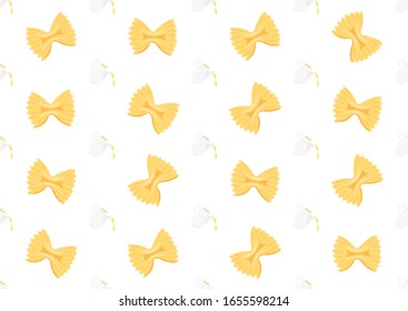 Patrón transparente. Espaghetti italiano. Ilustración del vector