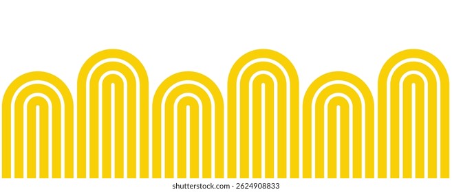 Pasta seamless pattern. Italian spaghetti background. Yellow japan ramen design. Chinese noodle texture. Abstract wavy line pattern. Food bg. Vector illustration isolated on white background.