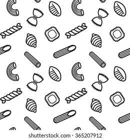 Pasta seamless pattern. Vector eps 10.