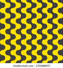 Pasta seamless pattern with yellow and black curves, pasta geometric background for menu of cafe, modern vector texture