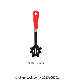 Pasta Server Icon In Flat Style,kitchen utensil vector