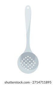 Pasta serving and draining tool, Perforated slotted spoon with hanging feature, Durable perforated utensil with long handle designed for efficient pasta preparation