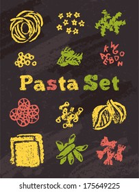 Pasta Set On Chalk Board