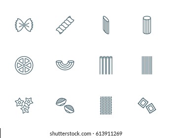 Pasta set of vector icons