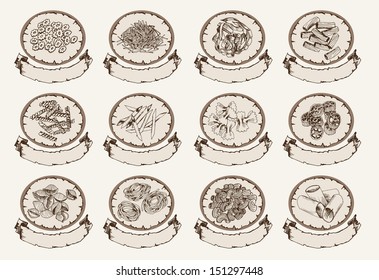 pasta. set of vector sketches