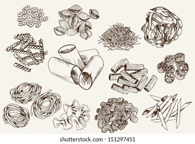 pasta. set of vector sketches