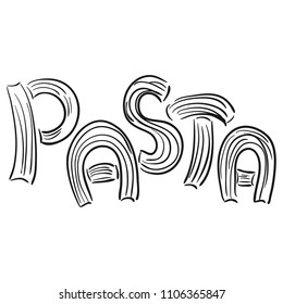 Pasta. Sketch. Vector illustration