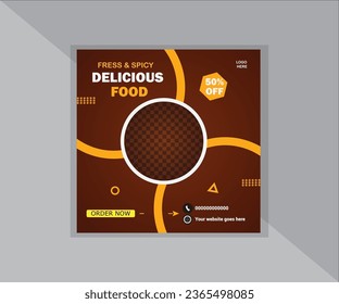 Pasta social media promotion and instagram banner post design template