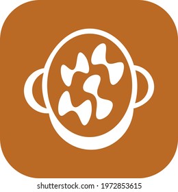 Pasta soup, icon illustration, vector on white background