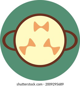 Pasta soup, illustration, vector on a white background.