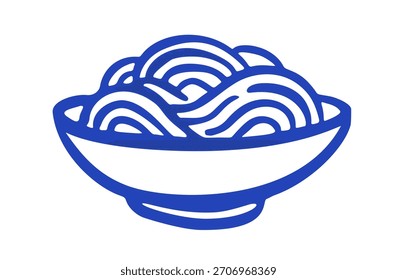 Doodle mediterráneo de pasta spaghetti. Vector doodle ilustración icono aislado en blanco bg.