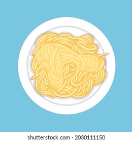 Pasta. Spaghetti. Spaghetti in plate without sauce.