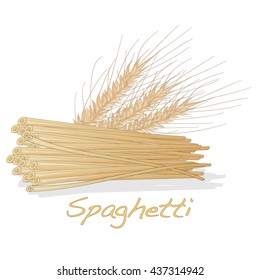 Pasta. Spaghetti vector illustration isolated