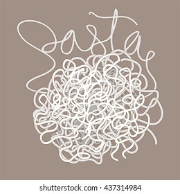 Pasta. Spaghetti vector illustration isolated