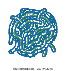 pasta spinach doodle icon sketch vector. pasta spinach sign. isolated symbol illustration