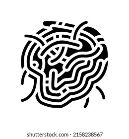 pasta spinach glyph icon vector. pasta spinach sign. isolated contour symbol black illustration