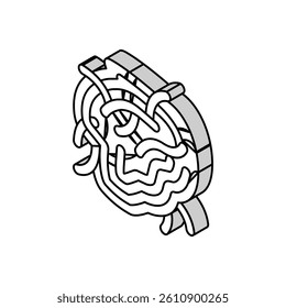 pasta spinach isometric icon vector. pasta spinach sign. isolated symbol illustration