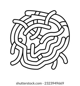 pasta spinach line icon vector. pasta spinach sign. isolated contour symbol black illustration