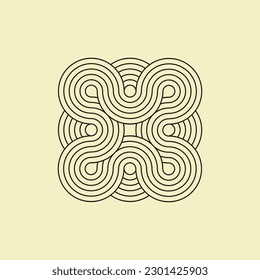 patrón de círculo de arte de la línea de resorte de pasta