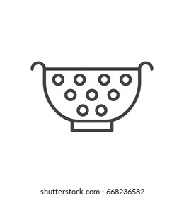Pasta strainer line icon, outline vector sign, linear style pictogram isolated on white. Colander symbol, logo illustration. Editable stroke. Pixel perfect graphics