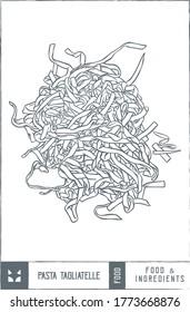 Pasta tagliatelle Vector illustration - Hand drawn - Out line